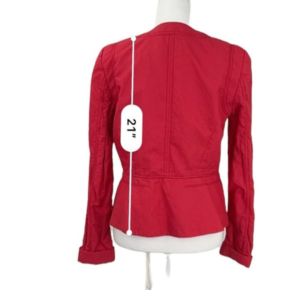 Elie Tahari Full Zip Long Sleeve Red Coral Jacket Size M - Picture 11 of 16